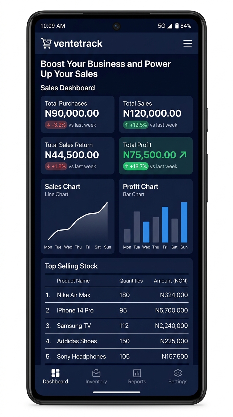 Venterack dashboard screenshot